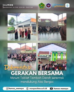 Humas MANEPA || Gerakan Bersama Minum Tablet Tambah Darah serentak mendukung Aksi Bergizi Cantik itu sehat, pintar itu tanpa anemia! 👑🩸 Hari ini kami serentak melaksanakan aksi minum Tablet Tambah Darah bersama-sama. Bukan cuma soal kesehatan, tapi ini adalah langkah nyata kita dalam mendukung program Aksi Bergizi nasional. Yuk, jangan absen minum TTD-mu! Tubuh bugar, konsentrasi terjaga, prestasi pun meningkat. Bersama kita wujudkan Generasi Emas yang tangguh dan berkualitas! 🚀
