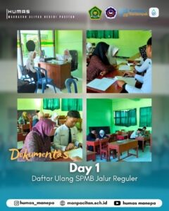 Humas MANEPA || Day 1 Daftar Ulang SPMB Jalur Reguler Hari pertama daftar ulang SPMB jalur reguler ✨ Akhirnya sampai di titik ini, setelah semua proses yang dilalui. Rasanya campur aduk antara deg-degan, lega, dan juga penuh harapan. Langkah kecil hari ini jadi awal perjalanan baru ke depan. Semoga semua yang dimulai hari ini berjalan lancar dan penuh berkah. Siap menghadapi tantangan, belajar hal baru, dan berkembang lebih jauh. Bukan cuma soal diterima, tapi juga tentang bertahan dan berproses. Bismillah, semoga ini jadi awal yang baik 💪📚